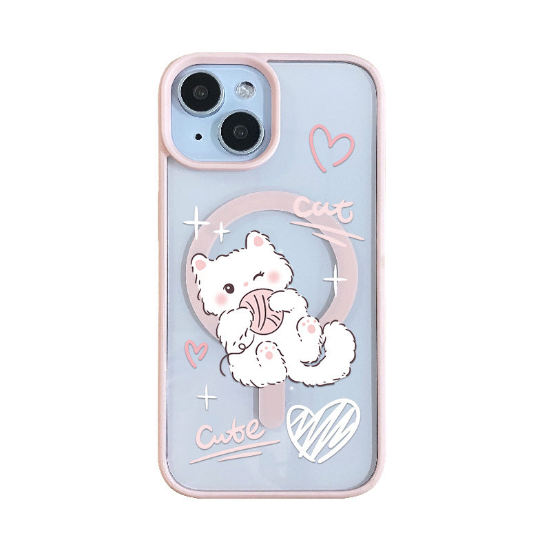 Magnetic Skin-Feel Woolen Cat Phone Case