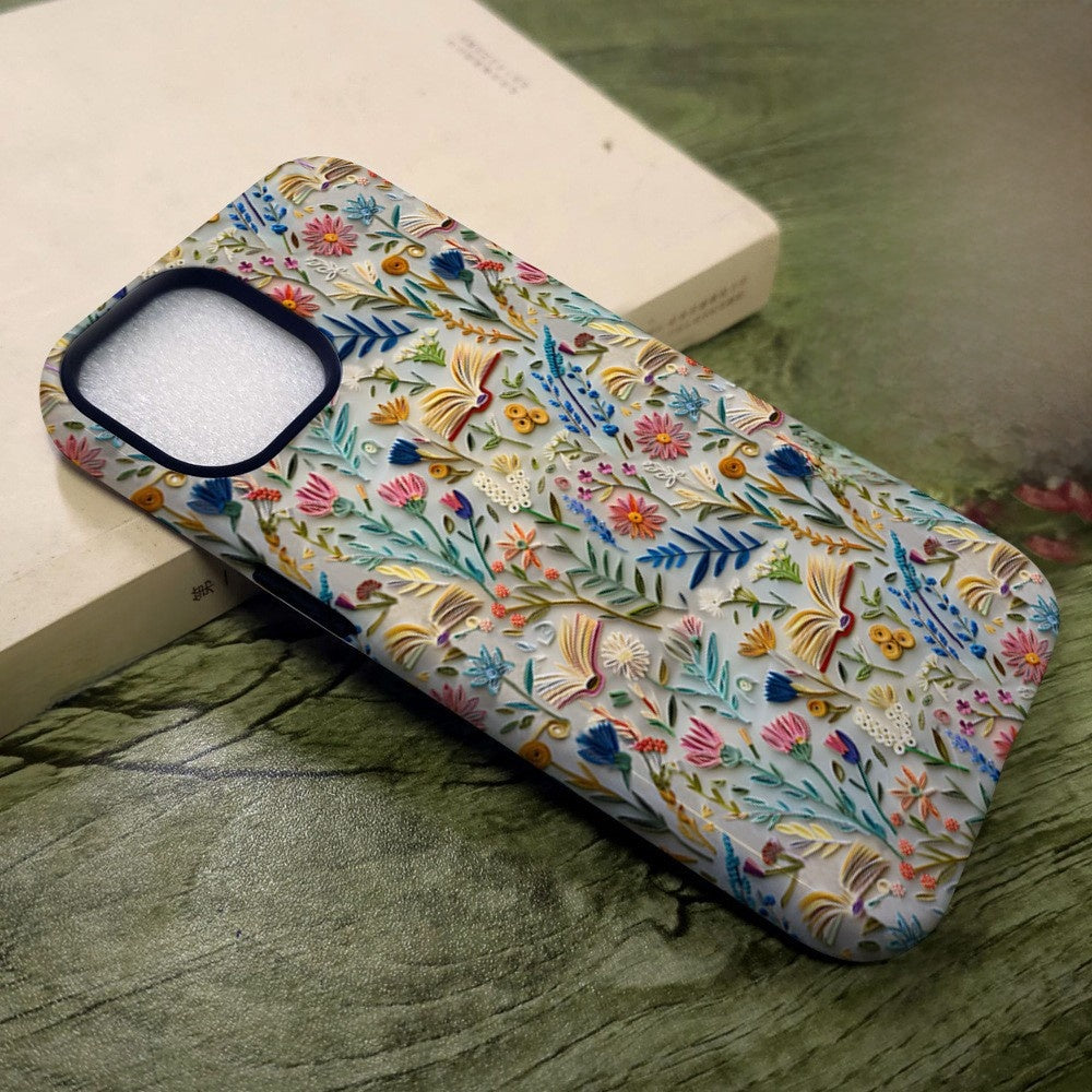 Imitation Embroidery Phone Case Double Layer Protective Cover