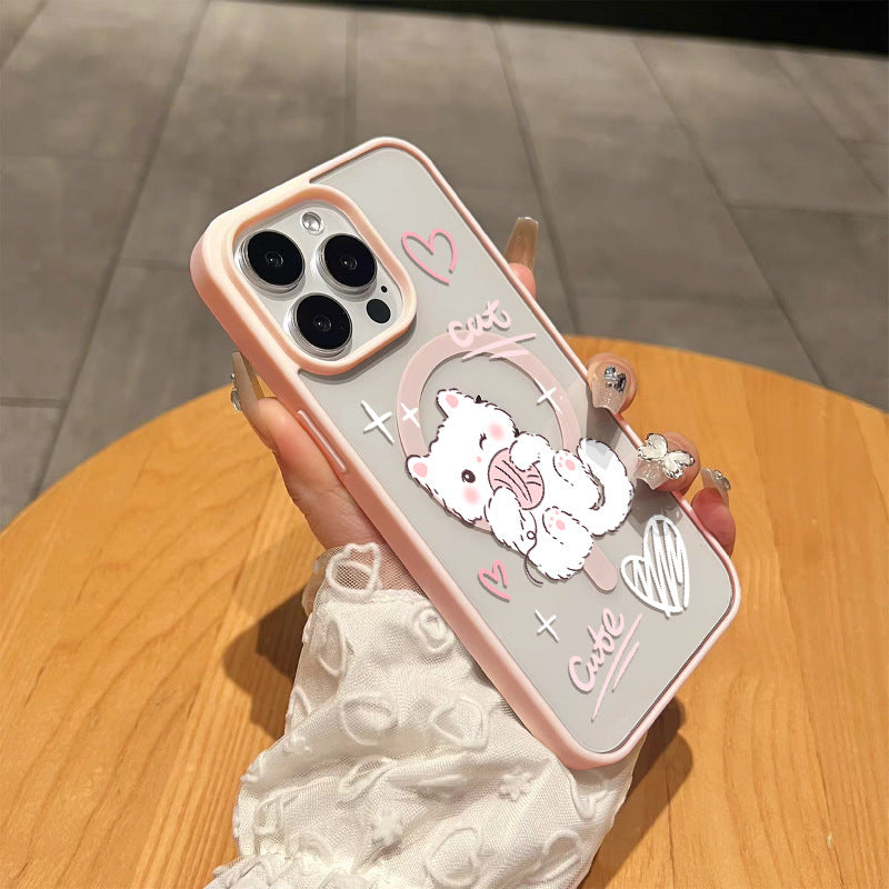 Magnetic Skin-Feel Woolen Cat Phone Case