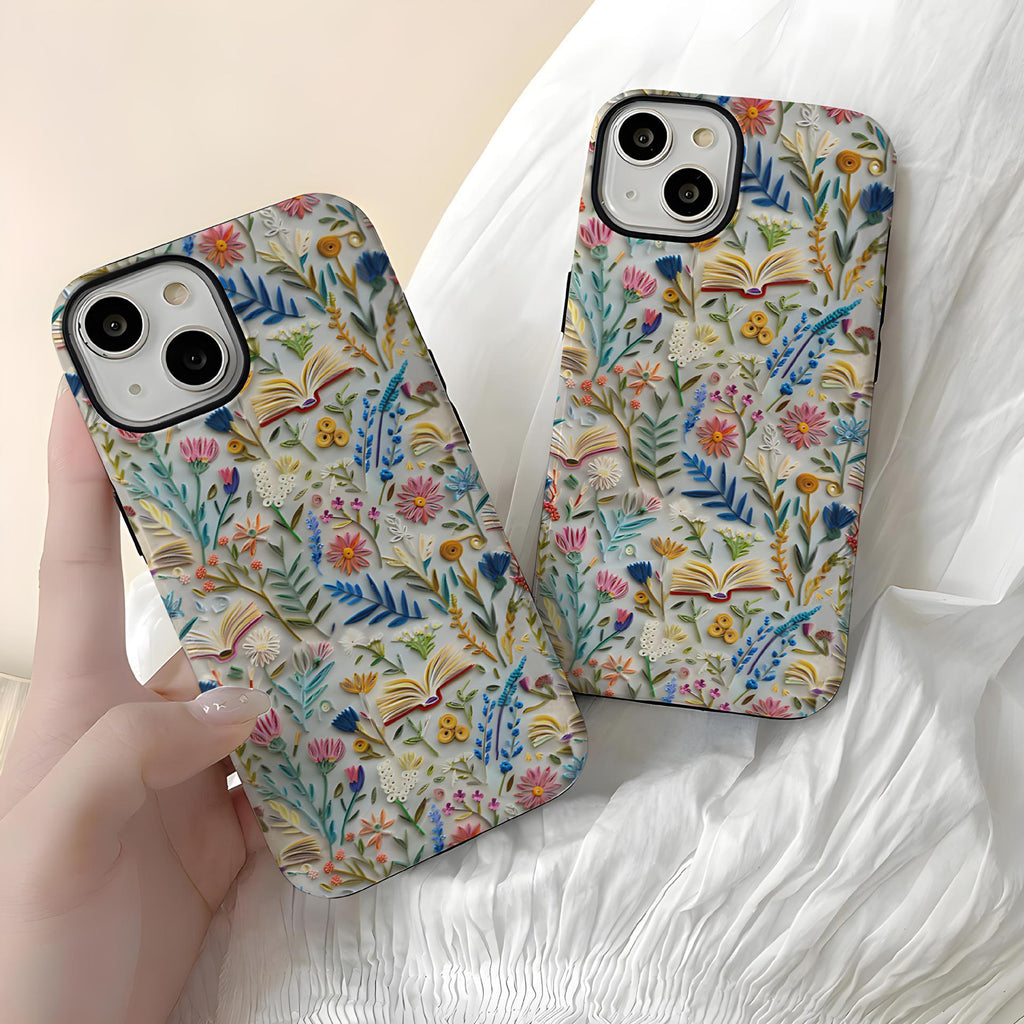 Imitation Embroidery Phone Case Double Layer Protective Cover