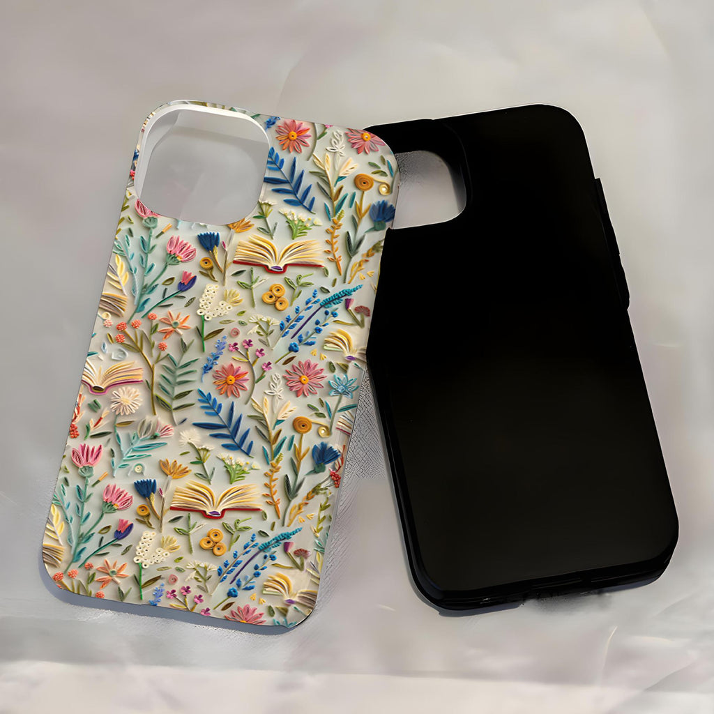 Imitation Embroidery Phone Case Double Layer Protective Cover