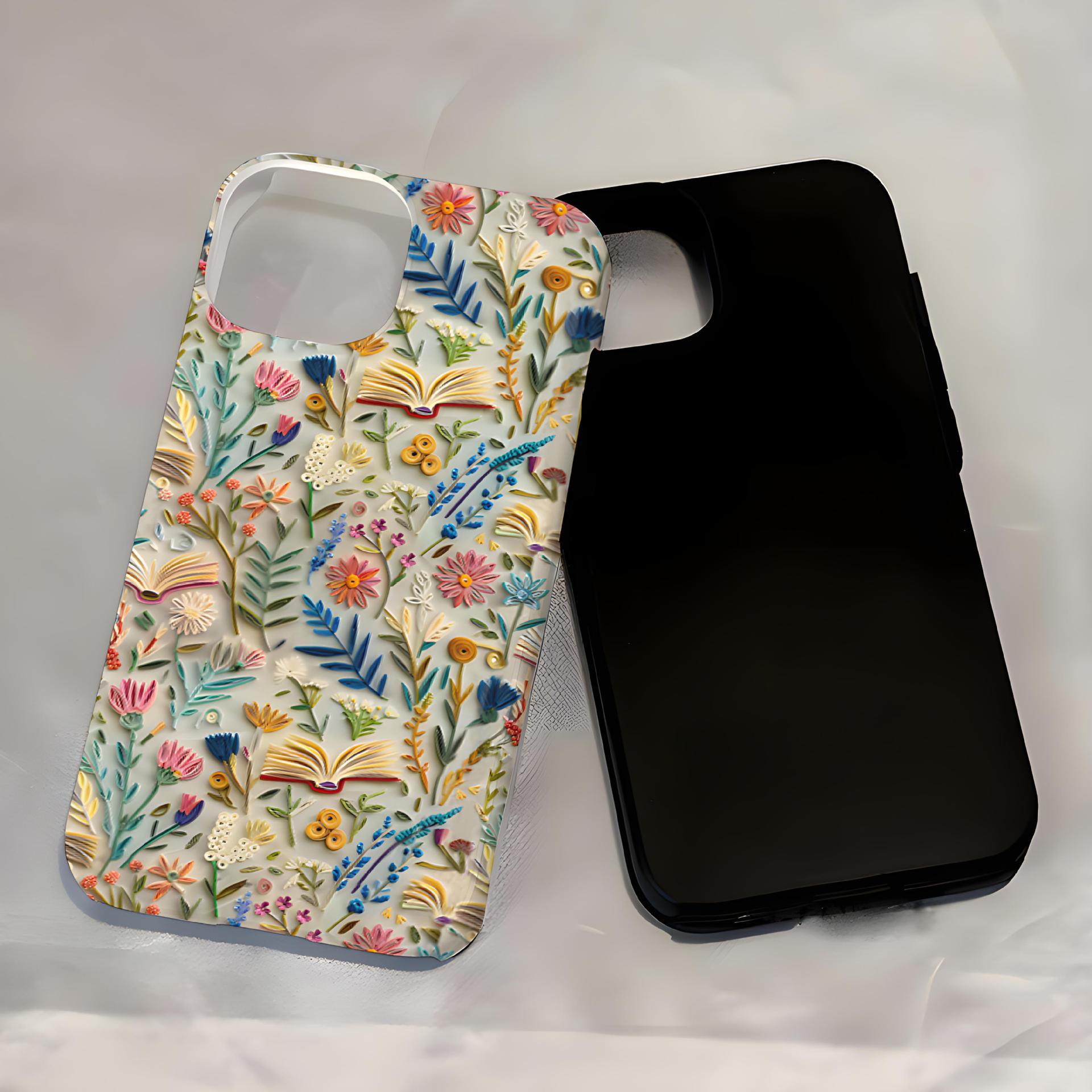 Imitation Embroidery Phone Case Double Layer Protective Cover