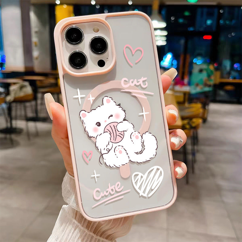 Magnetic Skin-Feel Woolen Cat Phone Case
